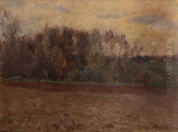 Road By A Stand Of Trees In Autumn Oil Painting by John Francis Murphy