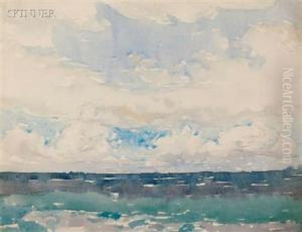 Where Sea Meets Sky Oil Painting by Nellie Littlehale Murphy