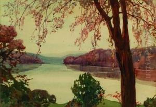 Quiet Lake Oil Painting by Nellie Littlehale Murphy