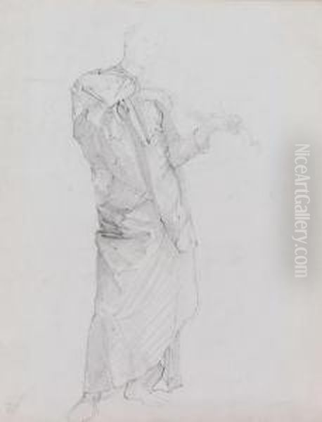 Figure Study With Violin Oil Painting by Charles Fairfax Murray