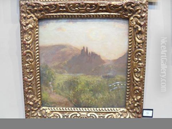 Landscape With Castle Oil Painting by David Murray