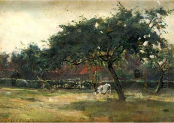 A Sunlit Pasture Oil Painting by John Reed Murray