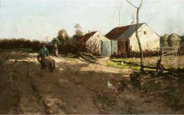 Farm Scene Oil Painting by John Reed Murray