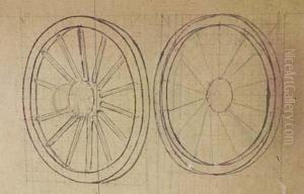 Study Of A Wheel; And Five Companion Drawings Oil Painting by Samuel Murray