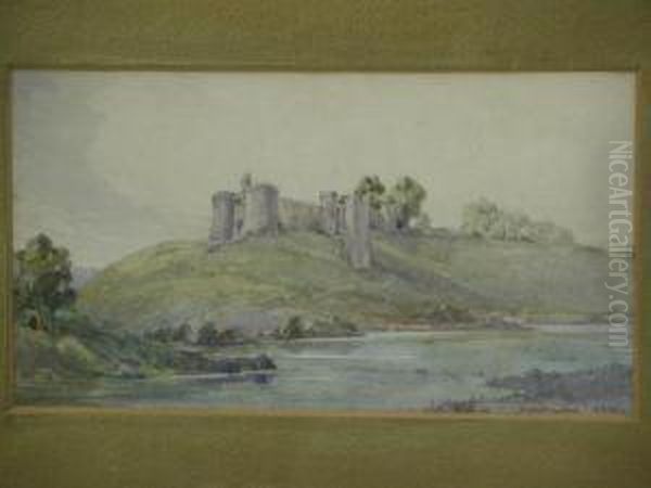 Castle Above A River Oil Painting by William Grant Murray