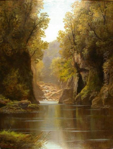 Cascading Rapids Oil Painting by Francis Muschamp