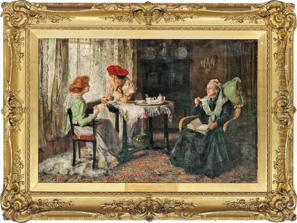 The Engagement Ring Oil Painting by Francis Sydney Muschamp