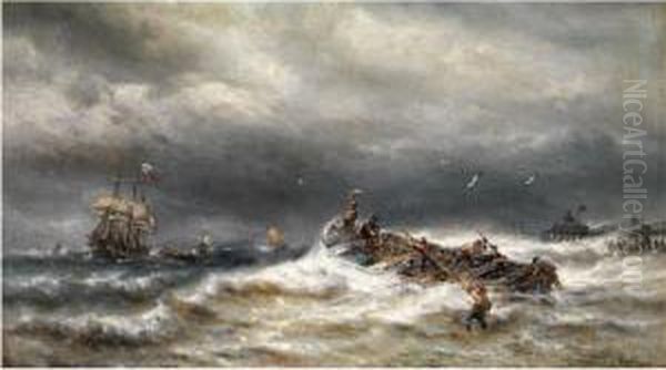 Sturm Vor Der Kuste Oil Painting by Francois Etienne Musin