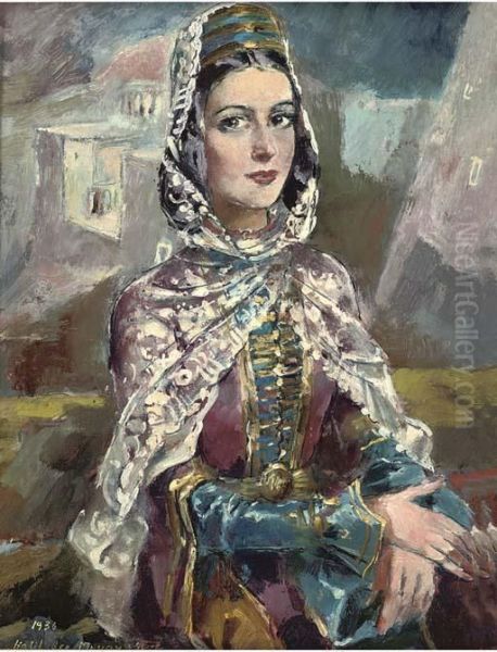 Tcherkesse Woman Oil Painting by Halil Bey Mussaijassul