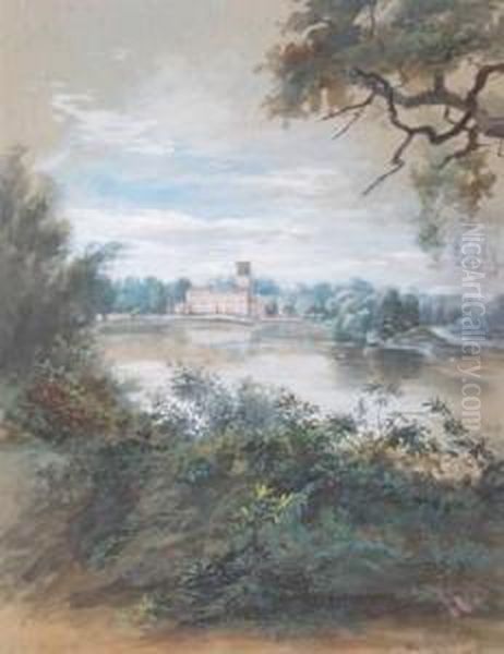 View Of Trentham Hall, Staffordshire Oil Painting by William Mussill