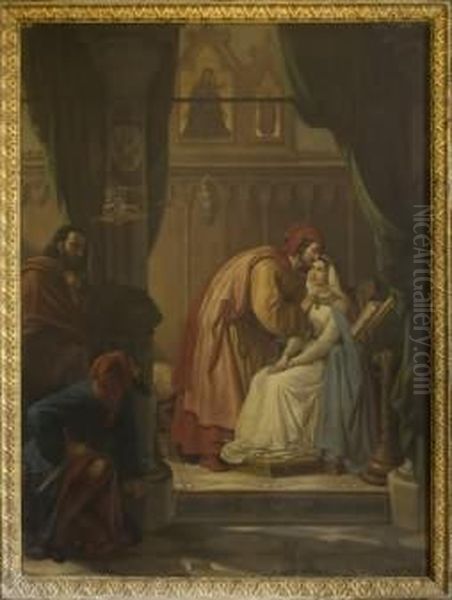 Paolo E Francesca Sorpresi Da Gianciotto Oil Painting by Cesar Mussini