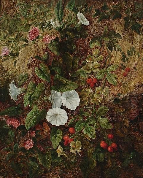 A Still Life Of Flowers On A Bank Oil Painting by Martha Darley Mutrie