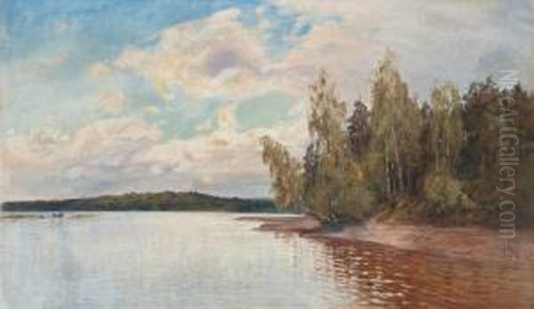 Summer Clouds Oil Painting by Elias Muukka