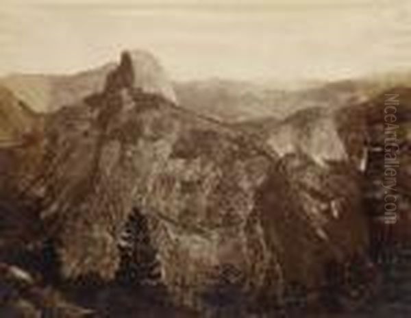 The High Sierra From Glacier Rock Oil Painting by Eadweard Muybridge