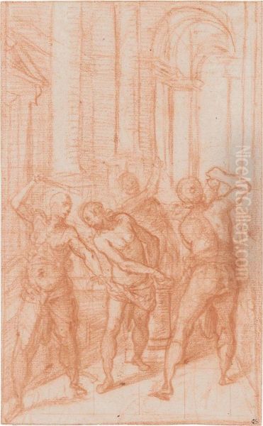 The Flagellation Of Christ Oil Painting by Girolamo Muziano