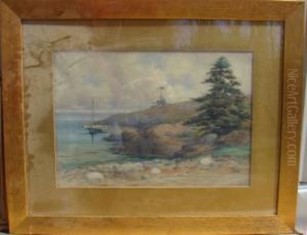 Sailboat In A Cove by Frank Myrick