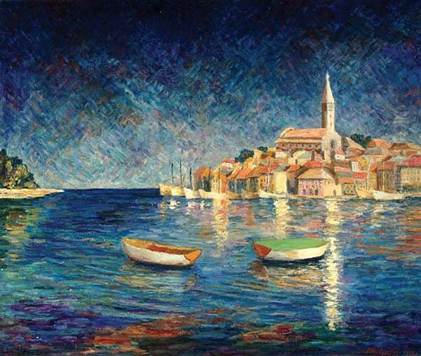 Bajkowe Rovinj (istria), 1988 Oil Painting by Czeslaw Mystkowski