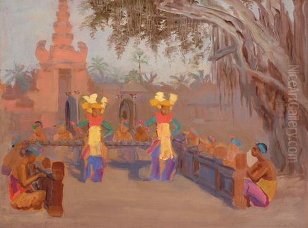 Temple Dance Oil Painting by Ceszlaw Mystkowsky