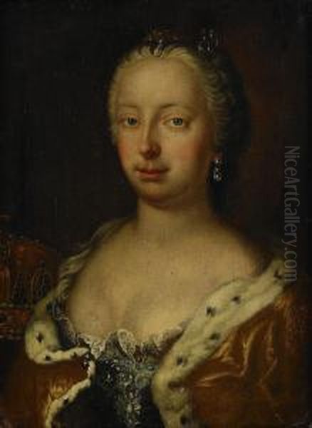 Portratt Av Kejsarinnan Maria Theresia Av Osterrike Oil Painting by Daniel Mytens