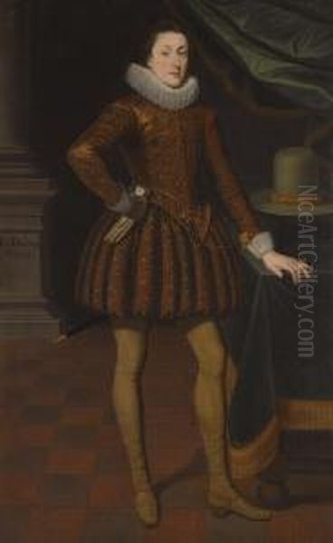 Portrait Of James Hamilton, 2nd Marquess Of Hamilton (1589-1625) Oil Painting by Daniel Mytens