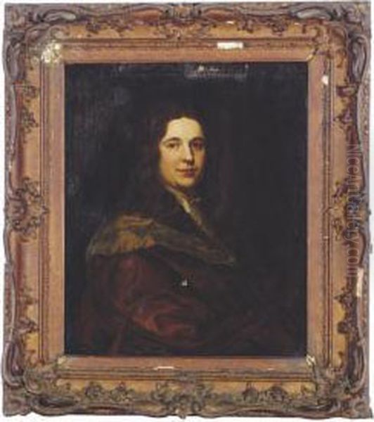 Portrait Of Count De Polignac, Minister Of Louis Xiv Oil Painting by Martin Ii Mytens