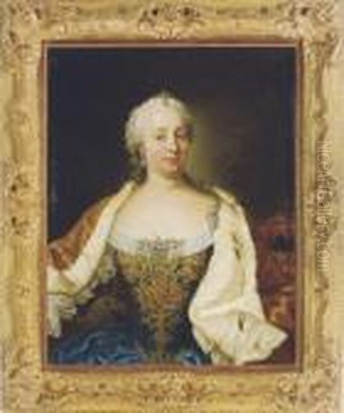 Portrait Of Maria Theresa, Archduchess Of Austria Oil Painting by Martin Ii Mytens