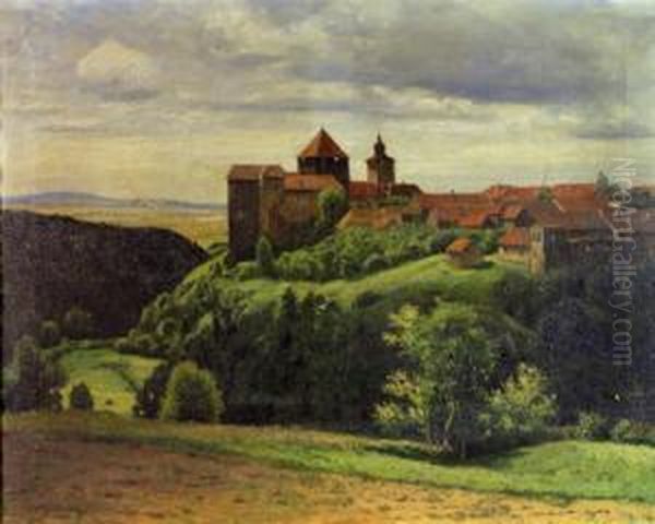 Hugelige Landschaft Mit Festungsanlage Oil Painting by Viktor Myttheis