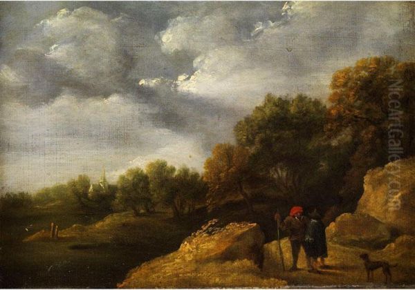 Wolkige Landschaft Oil Painting by David Teniers Nachahmer