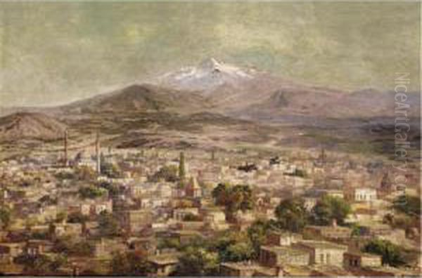 View Of Bursa, Turkey Oil Painting by Halid Naci