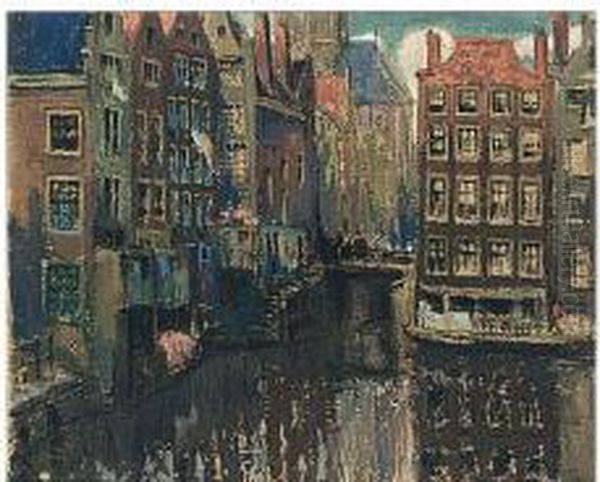 A View Of Amsterdam Oil Painting by Frans Nackaerts