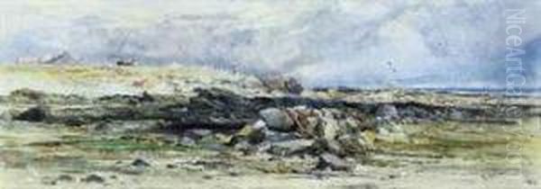 View Of Vazon Bay, Guernsey Oil Painting by Paul Jacob Naftel