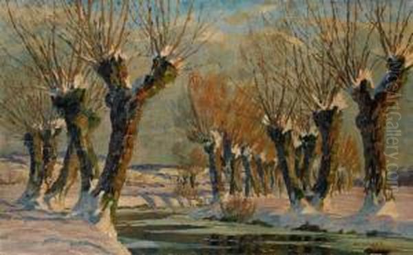 Winterlandschaft Oil Painting by Wilhelm Nagel