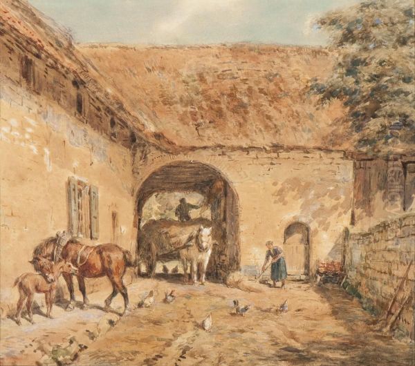 The Loading Of The Hay Oil Painting by Willem Carel Nakken