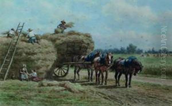 Hooitijd Oil Painting by Willem Carel Nakken