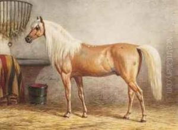 A Horse In A Stable Oil Painting by Willem Carel Nakken