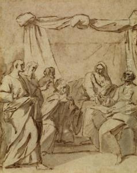 Esus Et Les Docteurs Oil Painting by Giovan Battista Naldini