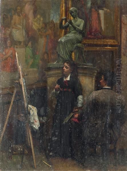 Lezioni Di Pittura Oil Painting by Napoleone Nani