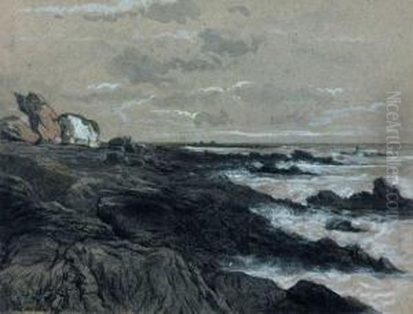 Paysage Aux Rochers En Bretagne Oil Painting by Celestin Francois Nanteuil