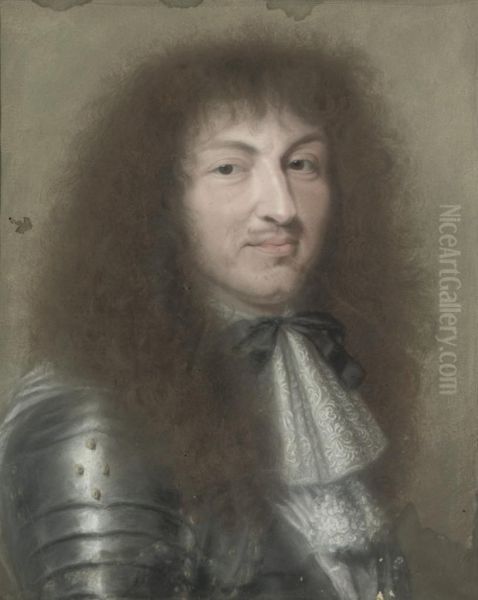 Portrait En Buste De Louis Xiv En Armure Oil Painting by Robert Nanteuil