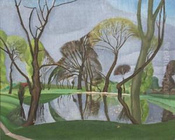 Pool And Trees Oil Painting by John Nash