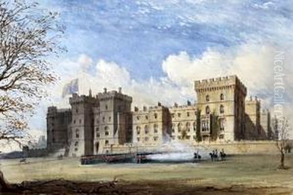 'the Tower Windsor Castle Oil Painting by Joseph Nash