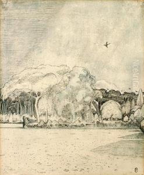 The Field Before The Wood Oil Painting by Paul Nash