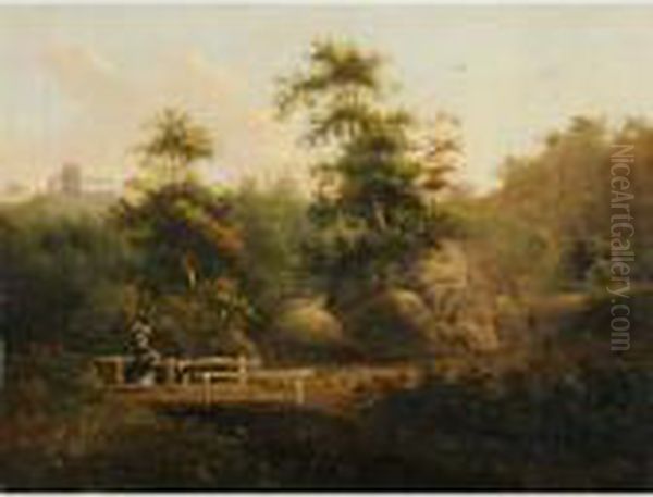 Paesaggio Con Ponte E Figure Oil Painting by Alexander Nasmyth