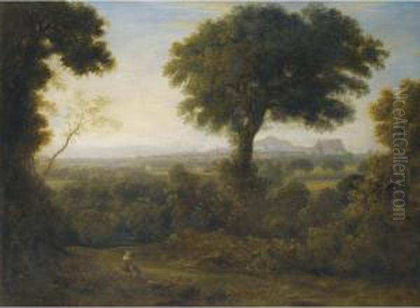 A View Of Edinburgh From Corstophine Hill Oil Painting by Alexander Nasmyth