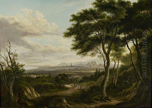 A Panoramic View Of Edinburgh From The West Oil Painting by Alexander Nasmyth