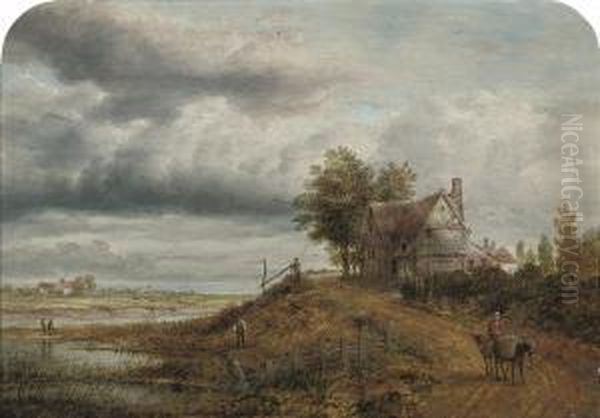 A View In Hampshire Oil Painting by James Nasmyth