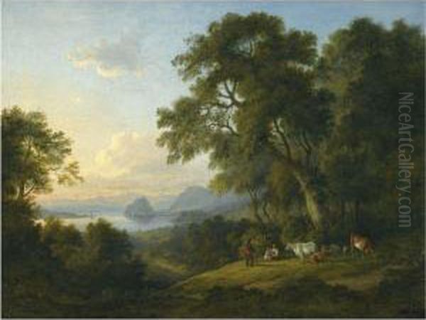 Dumbarton Rock And The River Clyde Oil Painting by Jane Nasmyth