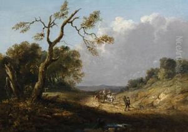 Travellers On A Woodland Path Oil Painting by Patrick, Peter Nasmyth