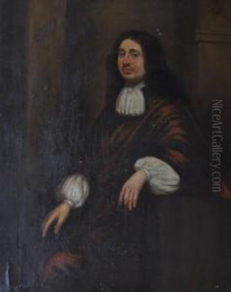 Portrait Of A Gentleman Wearing Red Robes Sitting In Achair Oil Painting by Pieter Nason