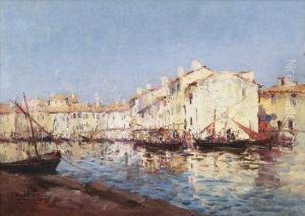 Les Martigues Oil Painting by Louis Nattero